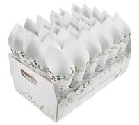 Veemoon Porte-Fleurs Séchées en Papier Kraft Blanc Cônes de Petits Bouquets et 30 Trous pour Tenir Confettis et Mini Bouquets, pour Mariage