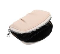 Veemoon Porte-Monnaie Cuir PU Portable avec Fermeture Éclair Étui à Monnaie Multifonctionnel pour Femmes Carte Identité Billets Pliés Clés Écouteurs à Lèvres Blanc