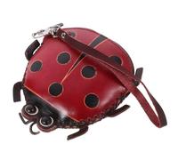 Veemoon Porte-Monnaie Portefeuille en Cuir Tanné Rouge Fait Main Fermeture Éclair Sécurisée pour Femme à Usage Quotidien Style Compact Et Élégant Format Petit