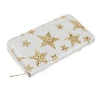 Veemoon Portefeuille à Fermeture Éclair Longue Étoile Branché Mince Filles Femme Portefeuille Mignon Soir Dame Portefeuille Long Embrayage Faux Cuir Yellow