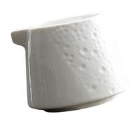 Veemoon Pot à lait en céramique 225 ml, pichet à sauce multifonction pour café et thé, petit pot à lait ergonomique blanc avec bec verseur, accessoire barista pour latte et sirop