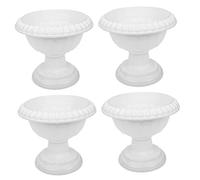 Veemoon Pot De Fleur De Colonne Romaine De 4 Pièces Pot De Fleur De Colonne Romaine D'urne Classique Blanche pour Le Jardin
