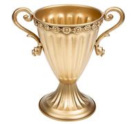 Veemoon Pot de Fleurs Rétro en Fer Doré Vase Décoratif Vintage pour Composition de Fleur Porte-Fleurs Métal pour Décoration de Table Mariage et Intérieur Séchées