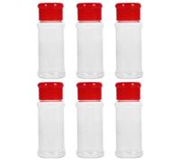 Veemoon Pots à Condiments Essentiels Cuisine en Plastique Ensemble de 6 Rouges Surface Lisse Gardant Votre Espace Propre et Organisé