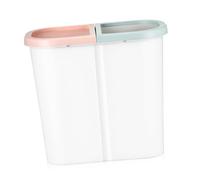 Veemoon Poubelle à double compartiment pour séparation des déchets, en plastique blanc, ouverture large, usage polyvalent, pour école et hôtel, 10.04 x 9.25 x 5.71 pouces