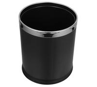 Veemoon Poubelle Ronde en Acier Inoxydable Double Couche 10l, Corbeille à Papier Professionnelle Anti-feu, Conteneur à Déchets pour Salle de Bain, Bureau et Maison, Poubelle Salle de Bain