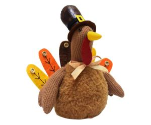 Veemoon Poupée en Peluche Dinde Douce pour Décoration de Table Automnale, Figurine Dinde Molle 18 Cm, Accessoire Photo et Décoration Thanksgiving, Peluche Sûr pour Garçon et Filles,