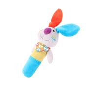 Veemoon Préhension pour Bébés en Peluche, Hochet Interactif Bleu et Orange, Motif Lapin, Développement Motricité Fine et Coordination Œil-main, Adapté Dès la Naissance