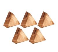 Veemoon Présentoir à Cartes de Visite Décoration de Table en Bois Beige 5 Pièces Porte-Cartes de Visite de Bureau Base Triangulaire pour Cartes Postales pour Anniversaires et Salle
