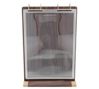 Veemoon Présentoir à Menus A4 en Bois de Noyer Naturel, Support de Table Autoportant à 6 Pages Pliables, Porte-affiche Polyvalent pour Restaurants et Pubs, Panneau de Table Robuste