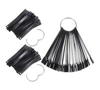 Veemoon Présentoir à Ongles Éventail Noir 150 Pièces Palette de Pointes D'ongles pour Nail Art, Outil Manucure Anneau Métallique, Formation et Usage Salon ou Personnel