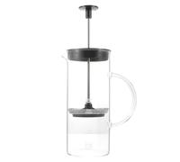 Veemoon Presse à Café en Verre 480 Ml Couvercle Noir Mousseur à Lait Manuel Rapide Cafetière Française Simple pour Usage Domestique et Professionnel Pot à Lait et Café Polyvalent