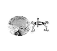 Veemoon Presse-papiers Diamant Cristal avec Support Métallique Argenté Ornement Décoratif de Table Élégant pour Maison Bureau Salon de Manucure et Photographie Cadeau Anniversaire