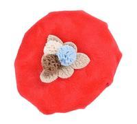 Veemoon Protection Bouton Rond Tissu Fleur Couvre Poignée Réutilisable Collision pour Portes Confortable et Décoratif Rouge