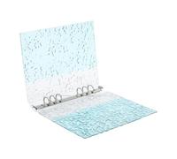 Veemoon Protège Cahier A5 6 Trous Bleu en Pp et Métal Finition Mate, Design Pierre Colorée, Support Structurel pour Organisation Quotidienne et Documents de Réunion