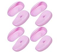 Veemoon Protège-oreilles en Silicone Réutilisables, 4 Paires, Couleur Violet Clair, Résistant Haute Température, Étanches, Protection pour Coloration et Coupe de Cheveux en Salon