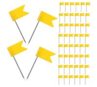 Veemoon Punaises Carte du Monde Jaunes 100 Pièces, Épingles de Marquage pour Tableau Liège, Accessoires Bureau et Voyage, Épingles de Drapeau Pratiques pour Carte D’Affichage