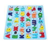 Veemoon Puzzle Montessori en Bois Alphabet Russe Grand Format Bleu, Éducatif pour Tout-Petits, Développement Cognitif et Apprentissage Précoce, Puzzle Tableau d'apprentissage Éducatif