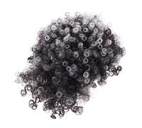 Veemoon Queue De Cheval Synthétique Bouclée Grise Haute Densité Avec Frange Volume Moyen Perruques De Fête Pour Femme