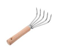 Veemoon Râteau De Jardin Robuste Acier Inoxydable avec Manche Bois Ergonomique Outil à Main Polyvalent pour Desserrer La Terre Désherber Et Jardiner Efficacement