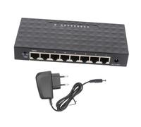 Veemoon Répartiteur Ethernet Ports Mbps avec Adaptateur pour Bureau Noir Commutateur Intelligent et Énergétiquement