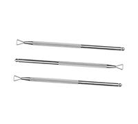 Veemoon Repousse-cuticules En Acier Inoxydable 3 Pièces, Cuillère à Cuticules Triangulaire Et Ronde, Grattoir Double Face Pour Ongles, Usage Professionnel Manucure Pédicure, Accessoire Soin Ongles