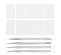 Veemoon Repousse-Cuticules en Acier Inoxydable Kit de Manucure Professionnel 2 Sets 50 Papiers Abrasifs Grain Fin 50 Grains Grossiers Polissoirs Double Face pour Ongles Naturels et