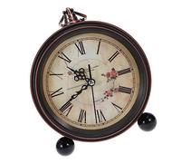 Veemoon Réveil Rétro Européen Horloge de Table Silencieuse Style Pastoral Vintage Mouvement à Quartz Précis Réveil de Bureau pour Chambre Salon Élève Décoration Maison