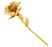 Veemoon Rose Artificielle Plaquée Feuille d'or 24K, 18cm, Déco Mariage