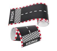Veemoon Ruban Adhésif de Signalisation Routière pour Garçon et Filles 10x200 Cm Lot de 2 Autocollants pour Circuit de Voiture Jouet Décorations Réutilisables pour Sols, Murs et Meubles
