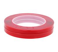 Veemoon Ruban Adhésif Double Face Rouge Acrylique 2 Rouleaux Adhésif Fort sans Trace pour Présentoirs à Ongles et Création D’ongles DIY