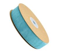 Veemoon Ruban Floqué Bleu Élégant pour Vêtements et Col, 2,5cm, 1 | Accessoire Textile Non Élastique, Usage DIY et Emballage Présent, Finition Douce, Esprit Festif