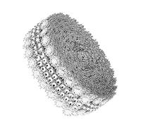 Veemoon Ruban Strass Argenté Maille Coeur Creux Mètres Décoration DIY Synthétique pour Mariage et Artisanat