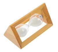 Veemoon Sablier Décoratif en Bois et Verre 5 Minuteur Vintage Triangulaire Compact Accessoire de Photographie Naturel pour Bureau et Décoration Intérieure