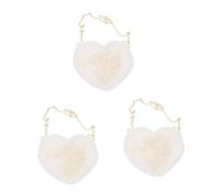 Veemoon Sac à Bandoulière En Peluche Coeur Pour Téléphone Portable - Accessoire Moelleux Beige Pêche Avec Sangle Ajustable