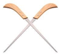 Veemoon Scie D’élagage à Main Double Tranchant Lot de 2 Lame Droite, Poignée Bois Mini, Scie Japonaise Petite pour Jardinage, Camping et Coupe D’arbres, Outils Jardinage Polyvalents