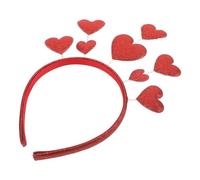 Veemoon Serrage-tête Cœur Pailleté Rouge Léger en Tissu Doux, Bandeau de Célébration pour Mariage, Fêtes et Saint-valentin, Accessoire Coiffure Femme et Fille pour Occasions Spéciales