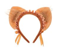 Veemoon Serrage-Tête Oreilles de Renard en Fausse Fourrure Brun Accessoire Cheveux pour Fille Serrage-Tête Oreilles D’Animaux Cosplay Fête Halloween Carnaval Déguisement Léger et