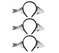 Veemoon Serrage-têtes Mignons de Poisson Design Original et Facile à Coiffer Lot de 3 en Acrylique et Peluche pour Femmes pour Maquillage et Fêtes