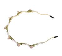 Veemoon Serre Tête Fleuri Orné de Fausses Perles pour Bandeau de Mariée Accessoire de Coiffure Fait Main pour Demoiselles Honneur et Événements Spéciaux