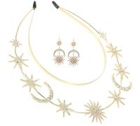 Veemoon Serre-tête Soleil et Lune Diadème Médiéval pour Femme Accessoire de Coiffure pour Bal de Promo et Fête