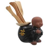 Veemoon Service à Thé Kung Fu Chinois 6 Pièces en Argile Yixing Kit D’Ustensiles pour Cérémonie du Thé Cuillère Pince et Accessoires en Bois Salon et Bureau