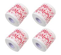 Veemoon Serviettes de Table Imprimées Noël Papier Toilette Double Épaisseur 4 Rouleaux Mouchoirs en Papier Doux et Absorbants pour Fête et Décoration Hivernale