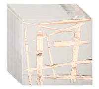 Veemoon Serviettes en Papier Dorées à Chaud Rose Gold, 16 Feuilles Imprimées Motifs Élégants, Serviettes à Cocktail Décoratives pour Fêtes, Banquets et Réceptions de Mariage