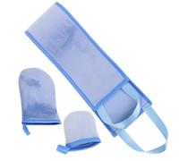 Veemoon Set de 1 Applicateur Autobronzant en Velours Bleu pour Application Uniforme et Pratique, Moufles Dorsal et Doigté pour Homme Adulte, Bronzage du Dos