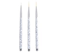 Veemoon Set de 3 Pinceaux pour Nail Art Manches Marbrés, Brosses en Nylon de 11/15/20mm pour Outils de Manucure Précis Adaptés à Usage Professionnel et Personnel
