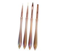 Veemoon Set de 4 Stylos pour Nail Art Pointe Multiple, Portable, en Métal et Polyester pour DIY Salon, pour Artistes Professionnels et Débutants