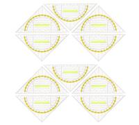 Veemoon Set de Règles Rapporteurs Triangulaires avec Poignée en Plastique Transparent Lot de 10 Multifonction 2-1 Portable pour Travail de et Usage Scolaire