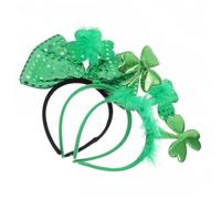Veemoon Set de Têtes à Noeud à Paillettes Vert pour Fête Saint Patrick Accessoire Durable Décoration Festive pour Cheveux