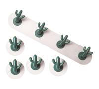 Veemoon Sets de Crochets Adhésifs Muraux Décoration Murale Moderne Lot de 2 de Cactus Vert, sans Perçage, en Résine et Acier Inoxydable, pour Rangement de Manteaux et Écharpes